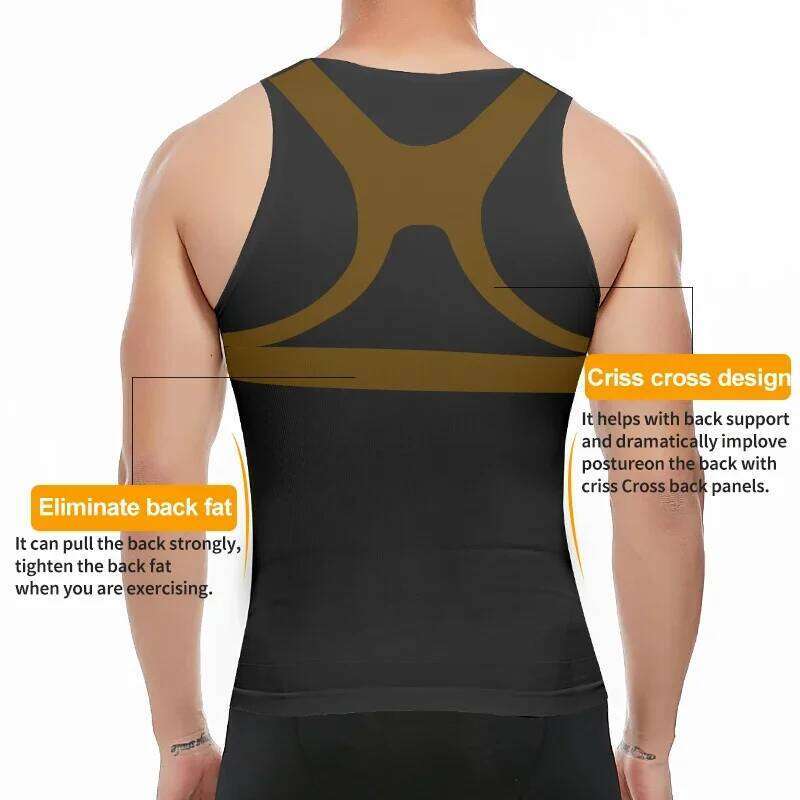 Mens Slimming Body Shaper Shapewear Abs Abdomen Compression Shirt to Hide Gynecomastia Moobs Workout Tank Tops Undershirts 26Y0313