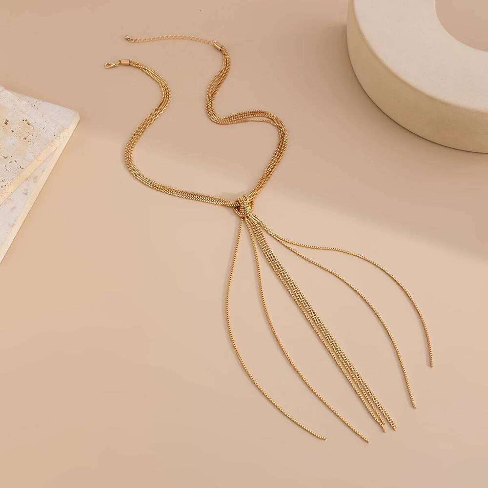 Ingemark Vintage Multilayer Long Tassel Pendant Choker Necklace for Women 2025 New Fashion Sexy Sweater Chain Party Jewelry Gift H260312
