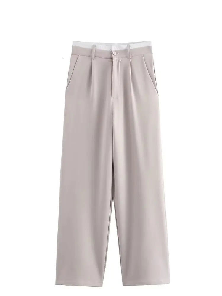 HH Women Fashion Solid Vest Pant Suit Single Breasted Halter Cropped Vests Top High Waist Patchwork Trouser Office Lady Sets 260309