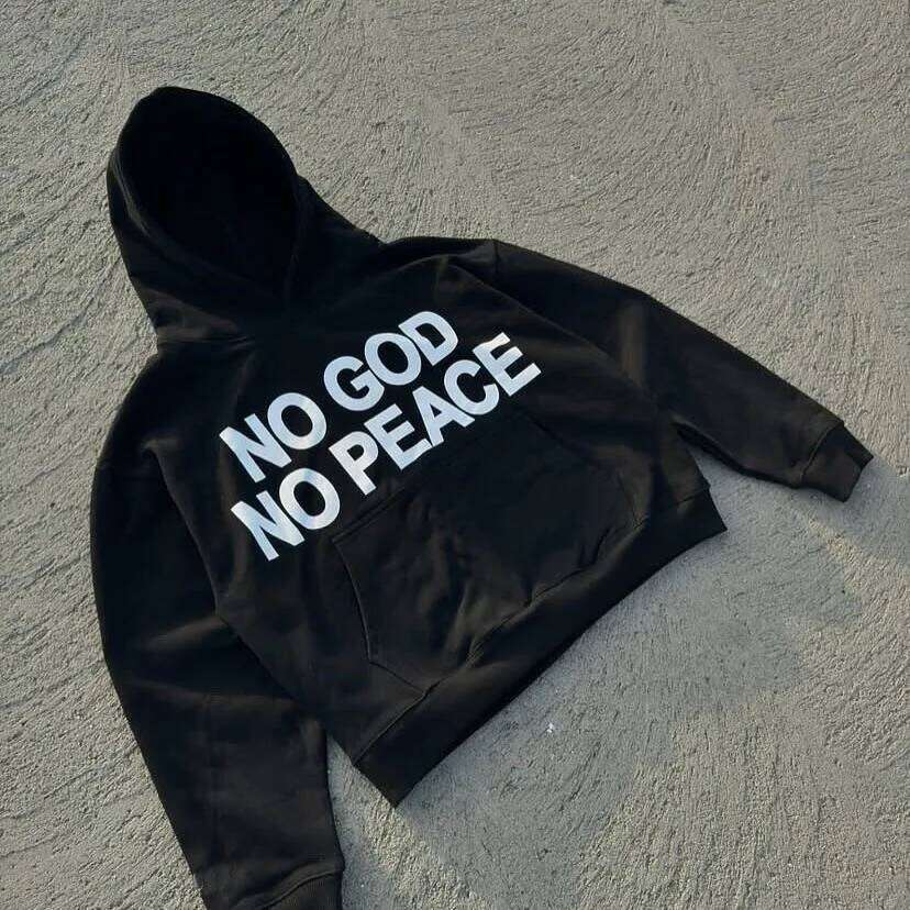 American retro y2k Gothic hip-hop high street letter print pattern long-sleeved pullover hoodie, loose top for autumn and winter Z260315