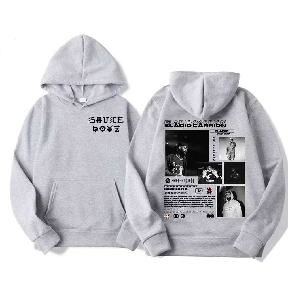 Rapper Eladio Carrion album Merch Hip Hop Punk Harajuku Hoodie High-quality men's comfortable hoodie Z260314