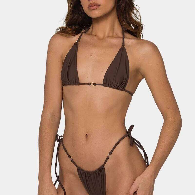 2026 High Waist Bikinis Sexy Women Swimsuit Swimwear Female Solid Bikini Set Biquini Bathing Swimming Suit Beachwear Y260303