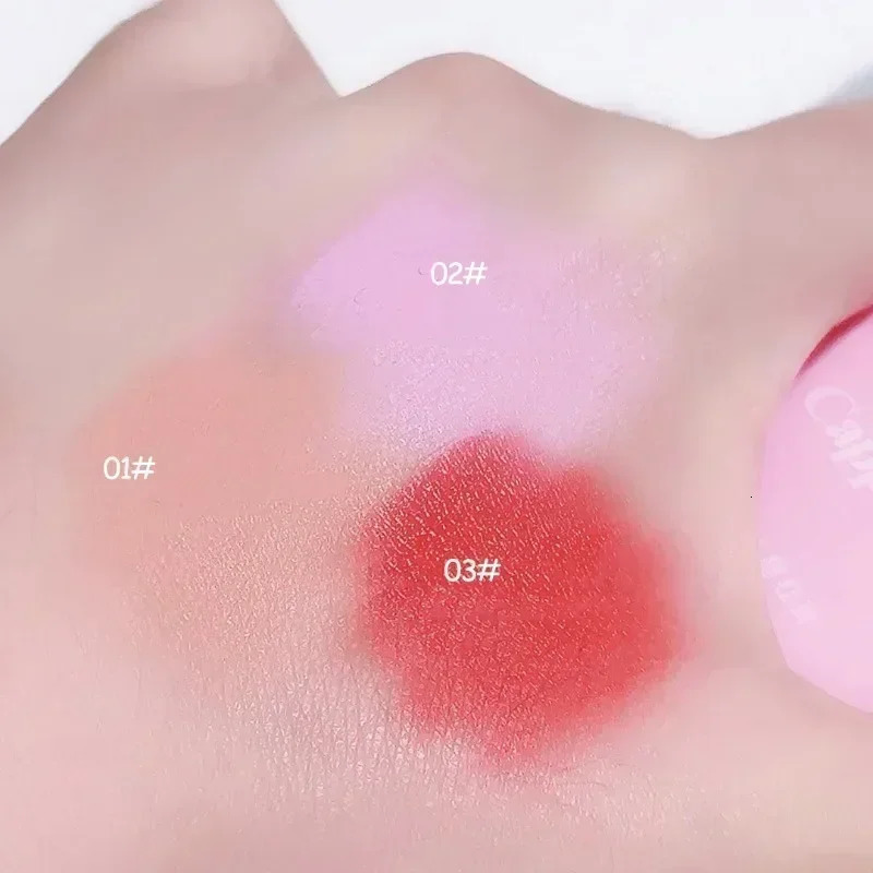 Love Air Cushion Powder Blusher with Mirror Red Rouge Matte Whitening Waterproof Makeup Cheek Tint Contour Peach Blush Cream 260305