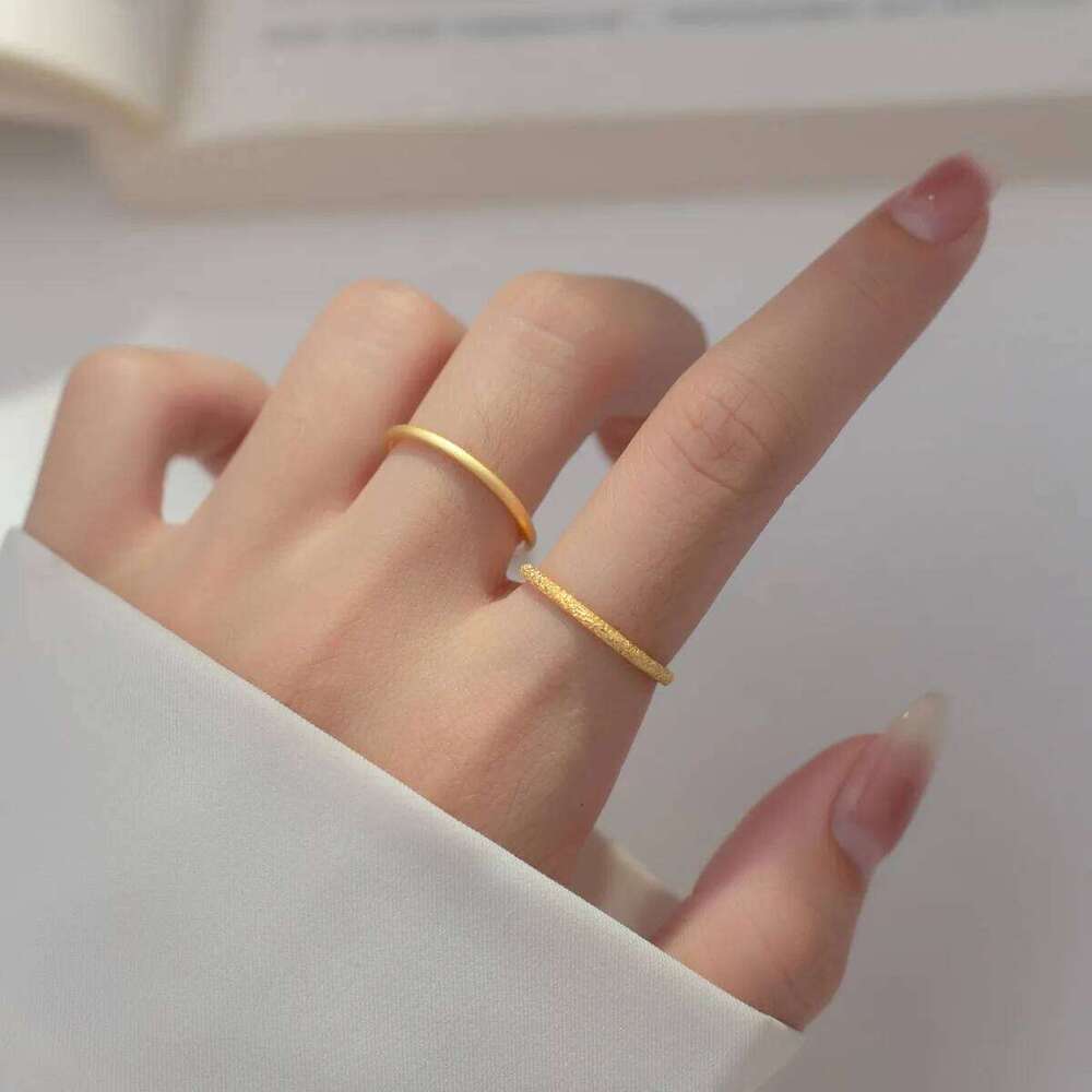 La Monada CN Size 51-58mm Frosting 999 Pure Silver Rings For Simple Design Special Plain Shine Women Ring Girls Round H260312