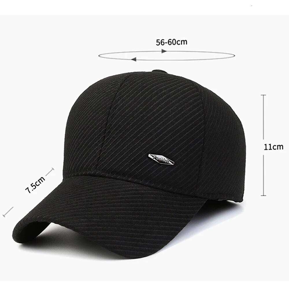 FS Black Winter Baseball Cap With Earflaps Plus Plush Warm Women Hats Cotton Outdoor Windproof Golf Hat For Men Casquette Homme Z260313