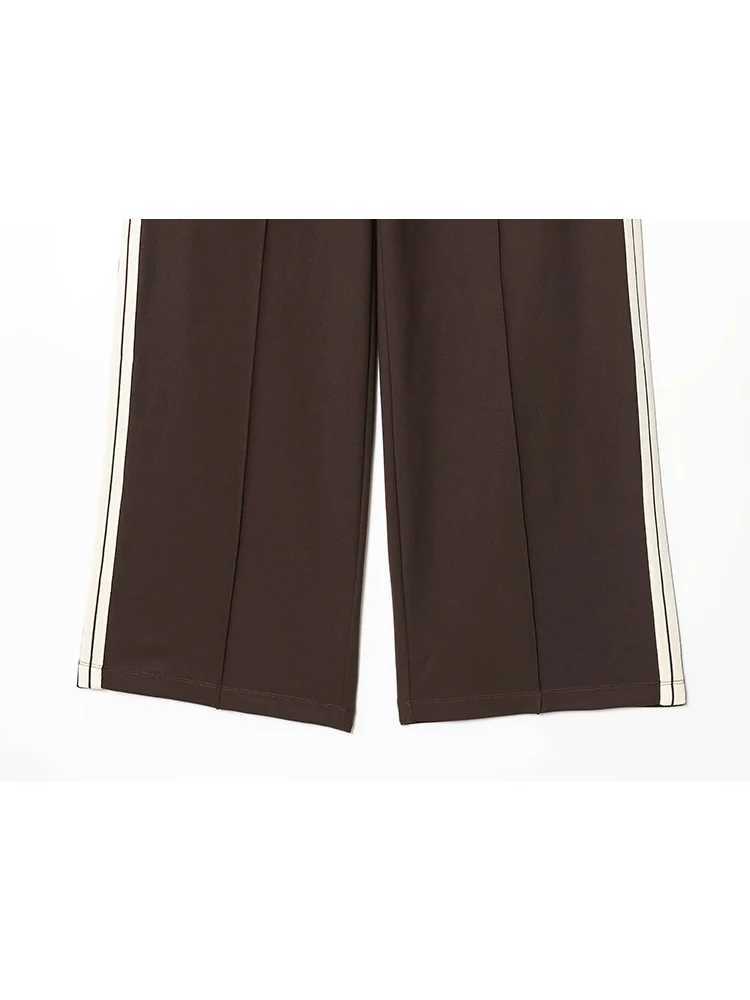 HH 2026 Woman New Fashion Pants Suit Casual Loose Hooded Zipper Short JacketElastic Waist High Street Wide Leg Pants Mujer M260313