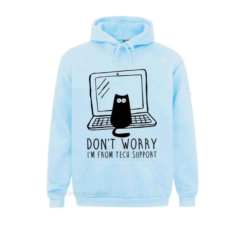 Men's I'm From Tech Support Sweater Cats Geek Programming Engineering Software Engineer Cotton Funny Oversized Hoodie Z260314