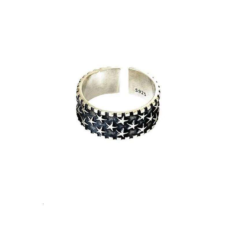 Fashion Personality Retro Stars 925 Sterling Silver Jewelry Five-pointed Exquisite Women Gift Opening Rings R123 H260312