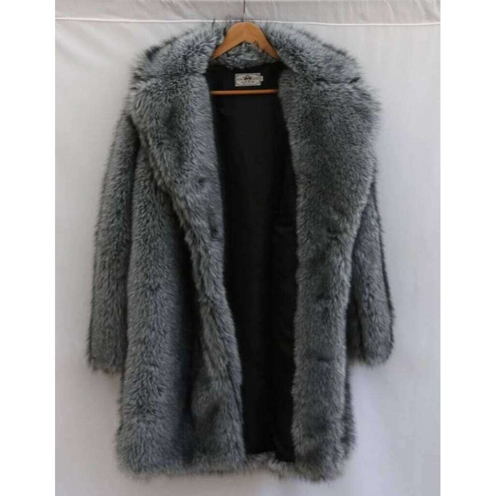 2025 Men's Faux Fur Mink fur long Plus size winter thickened warm trench coat Z260313