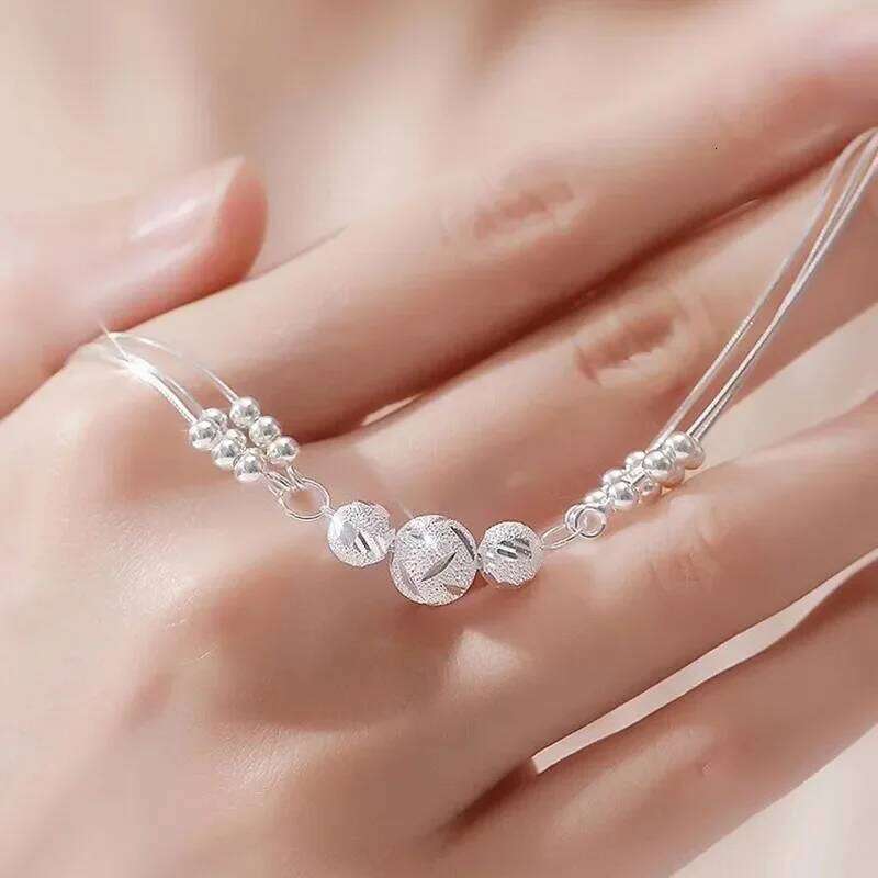 Fine 925 Sterling Silver Lucky Beads Ball Bracelets For Women Luxury Adjustable Bracelet Fashion Party Jewelery Holiday Gifts Z260313