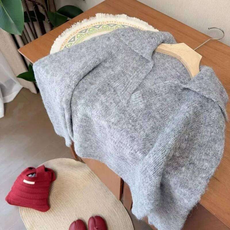 Wool French Gentle Pullover Long Hair Knitted New Style Sweater Women's Autumn Winter Loose and Lazy Top Z260314