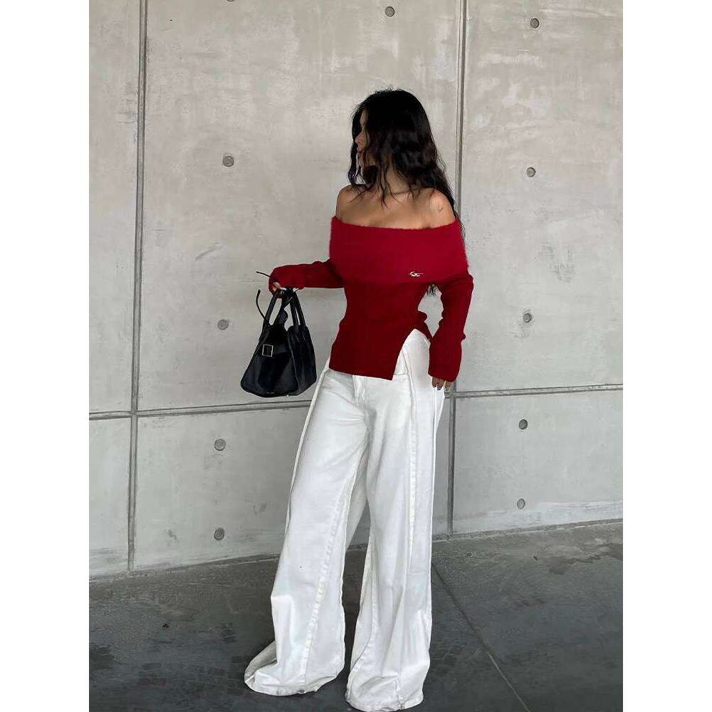 WOMENGAGA Spicy Girl Slash Neck Off Shoulder Knitted Sweater For Winter New Slim Fashion Sexy Korean Women Top B5FU Z260313