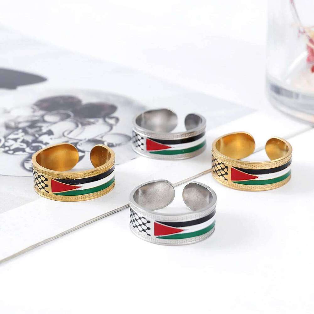 Stainless Steel for Boys Girls Arab Palestine Map European and American Popular Jewelry Scarf Ring H260312