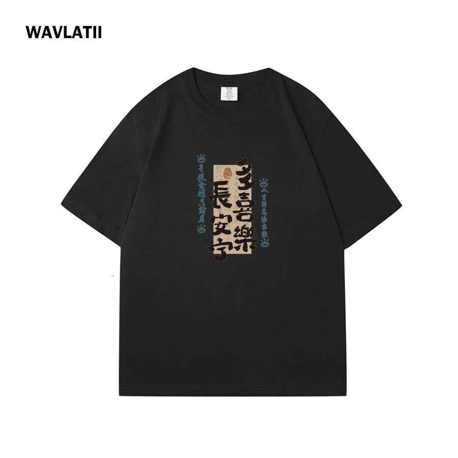 WAVLATII Women New 100% Cotton T shirts Female Cool Character Printed Tees Lady White Black Short Sleeve Casual Summer Tops Z260314
