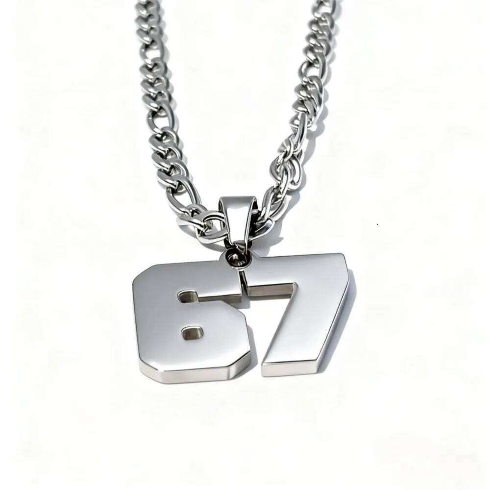 Minimalist Stainless Steel 67 Pendant Necklace for Women Men Lucky Number Trend Chain Party Jewelry Gifts H260312