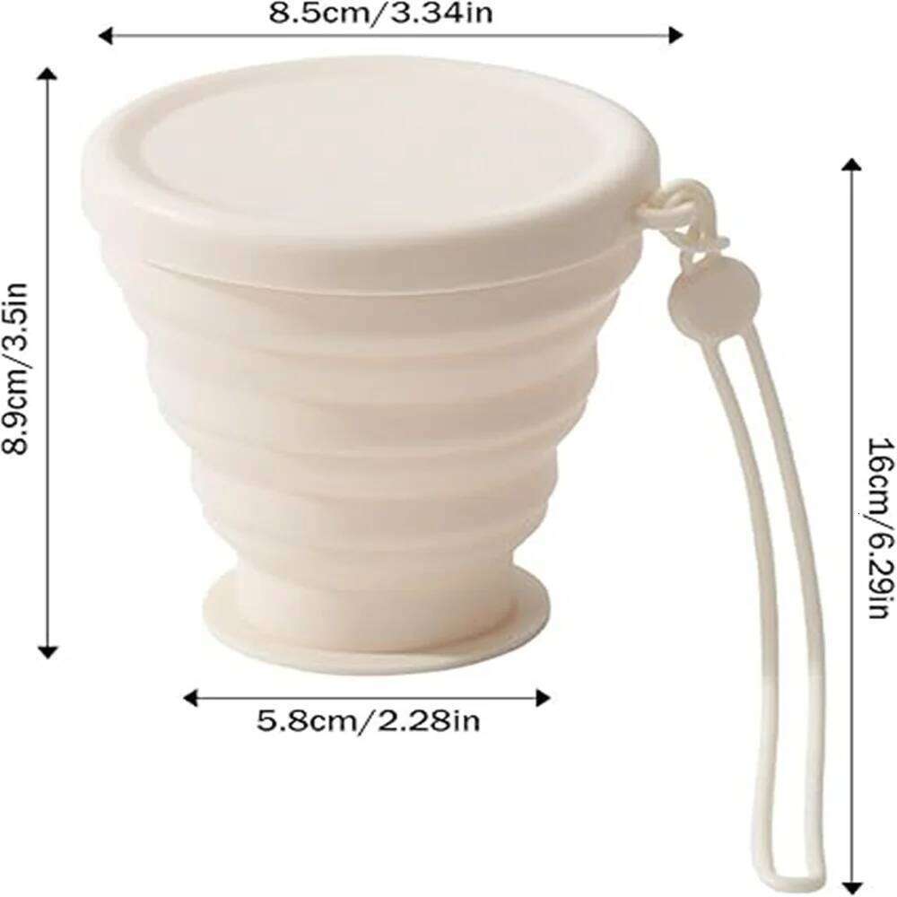 200 ml foldable silicone with lid, camping, expandable drinking cup set, reusable, suitable for backpacking Z260313