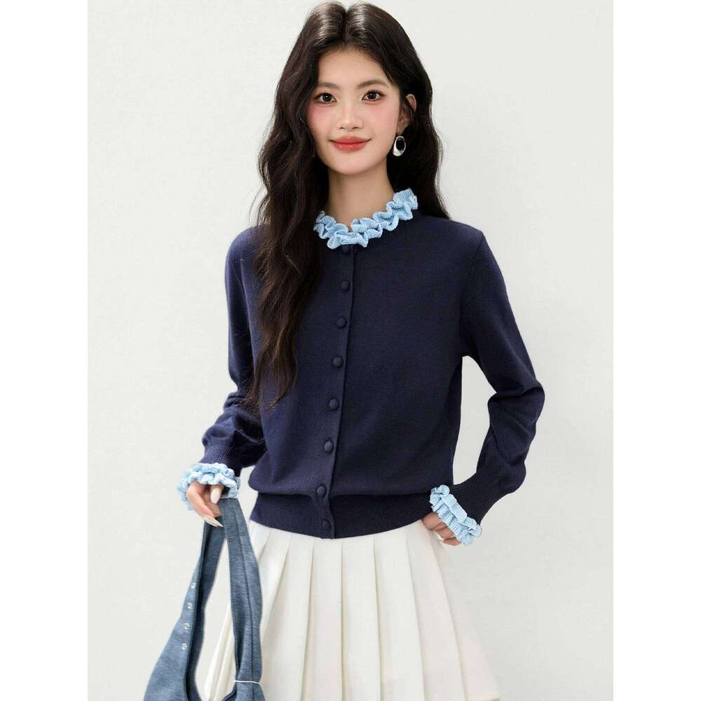 New Stylish Sweater Cardigan For Women In Autumn And Winter 2025 Paired With A Knitted Base Layer Z260314