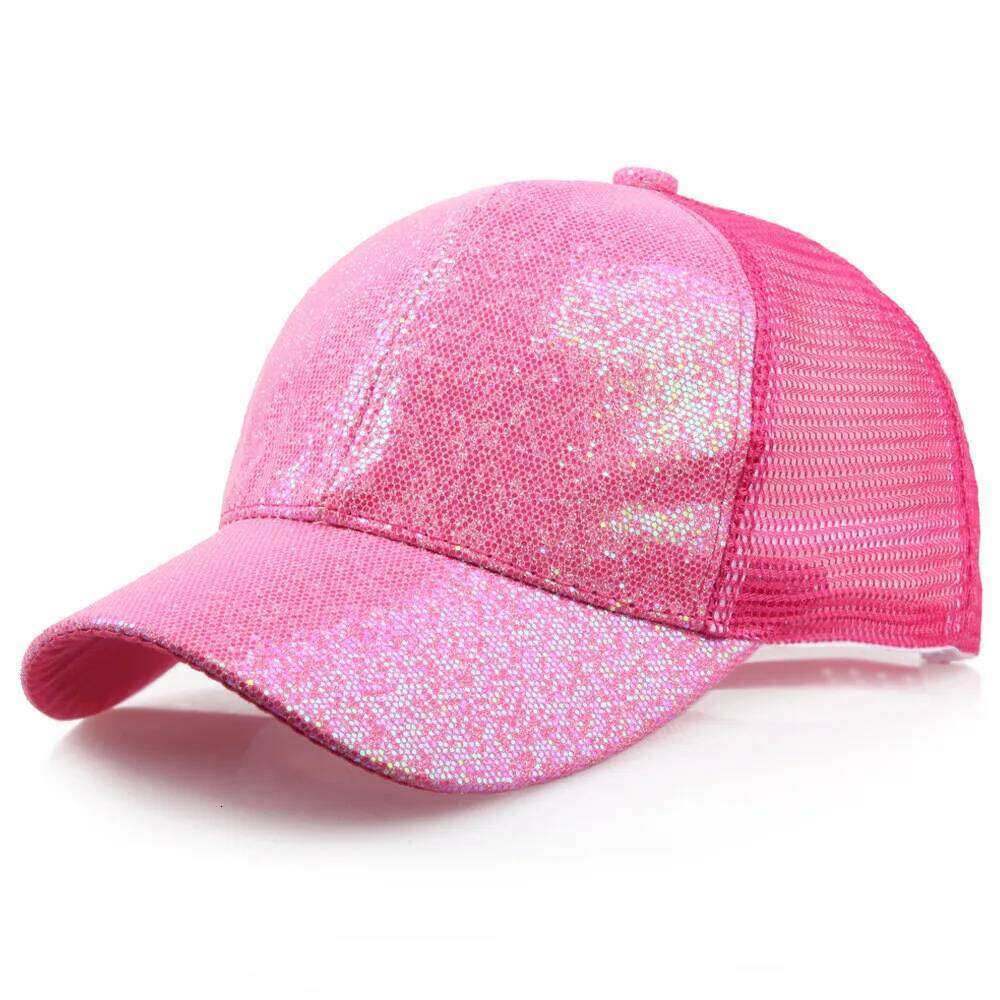 Spring Summer Women Girl Ponytail Baseball Cap Sequins Shiny Fashion Casual Adjustable Outdoor Sports Hat Sun Caps Z260313