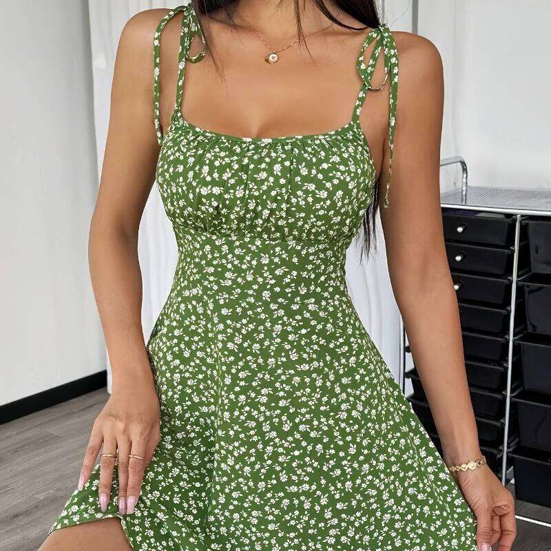 Women's Summer Floral Spaghetti Strap Beach Short Dress,Womens Dresses,Woman Clothing,Woman Clothes,Sundress,New in Dress 2025