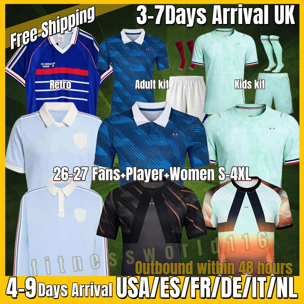 xxxl 4xl France 2026 27 Worl Cup POGBA Jersey Soccer Jerseys GIROUD MBAPPE SALIBA Maillot De Foot Equipe Maillots Kids Kit Football Shirt Retro 98 00 ZIDANE shirt S-4XL