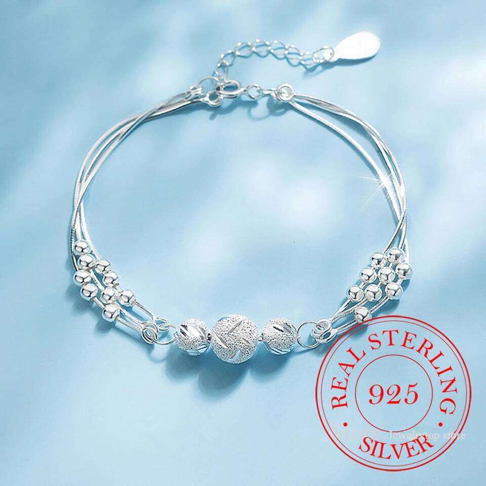 Fine 925 Sterling Silver Bead Charm Bracelet For Women Girls Lady cute Wedding Party Bohemian Fashion Jewelry Gift noble y2k Z260313