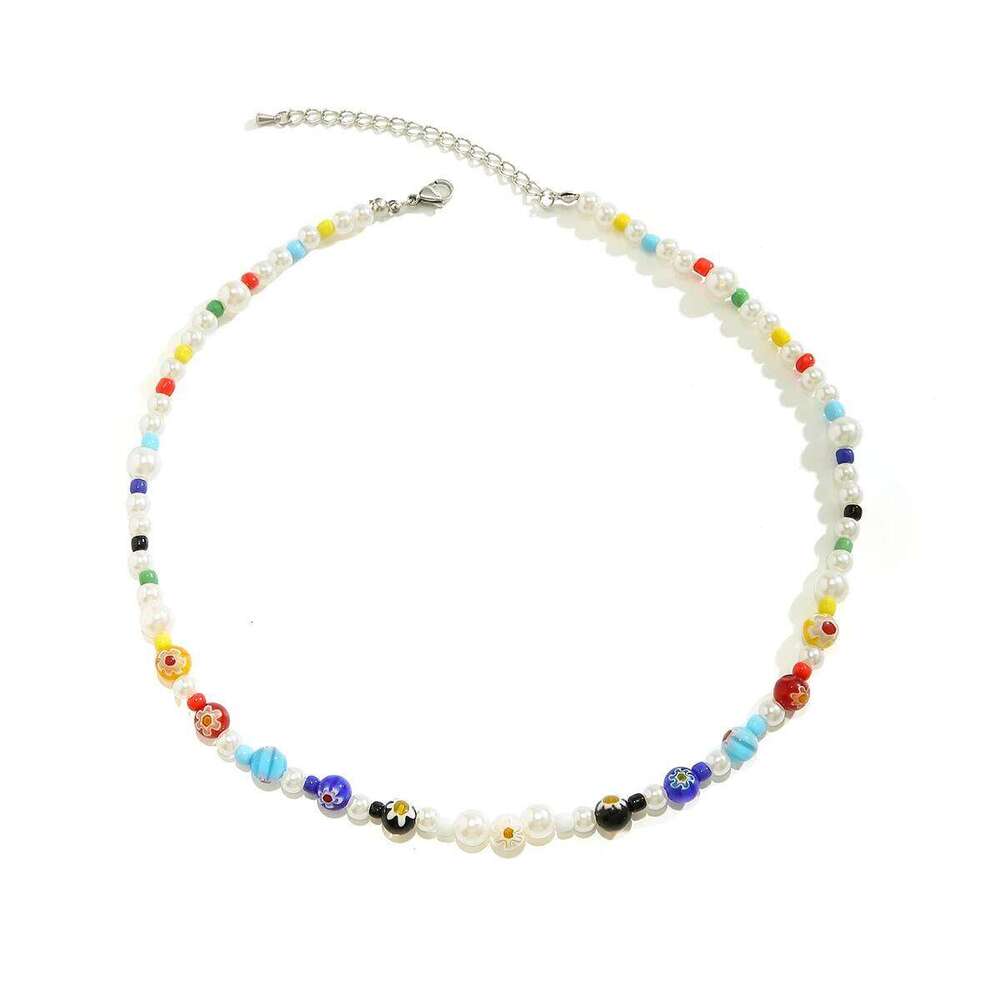 Imitation Pearl and Colorful Beads Short Choker Necklace for Men Trendy Beaded Chains on Neck 2023 Fashion Jewelry Accessories H260312