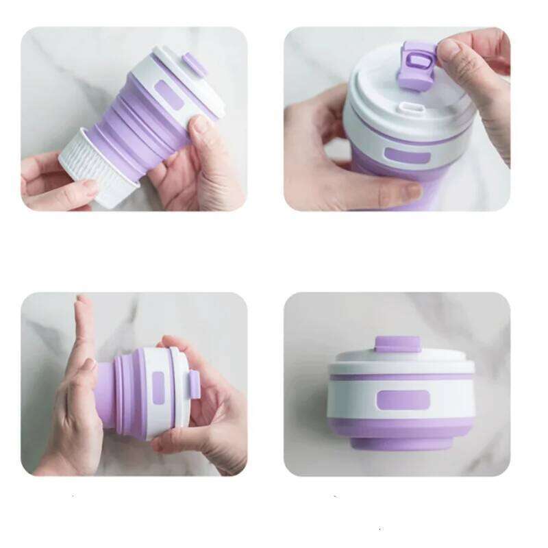Silicone Travel Sports Outdoor Camping Portable Folding Coffee Accompanying Water Cup Z260314