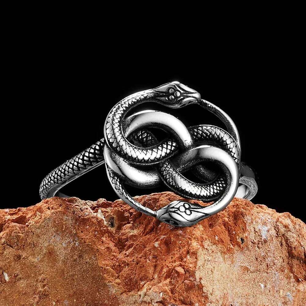 Snake Ouroboros Animal Men Rings Stainless Steel New Punk Rock Women Jewelry Fashion Accessories Stranger Thing Gift Wholesale H260312