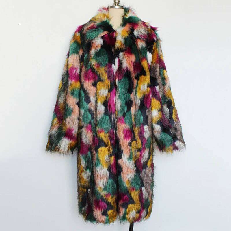 PFHQ Niche Men's Faux Fur Jacket Autumn Winter New Colorful Warm Coat Long Sleeve Cardigan Lapel Fashion Clothing 21P1294 Z260313