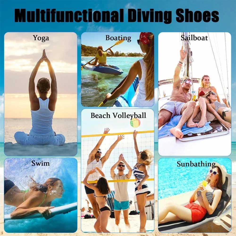 1Pair Mens Womens Water Shoes Barefoot Beach Pool Shoes Quick-Dry Aqua Yoga Socks for Surf Swim Water Sports D260313