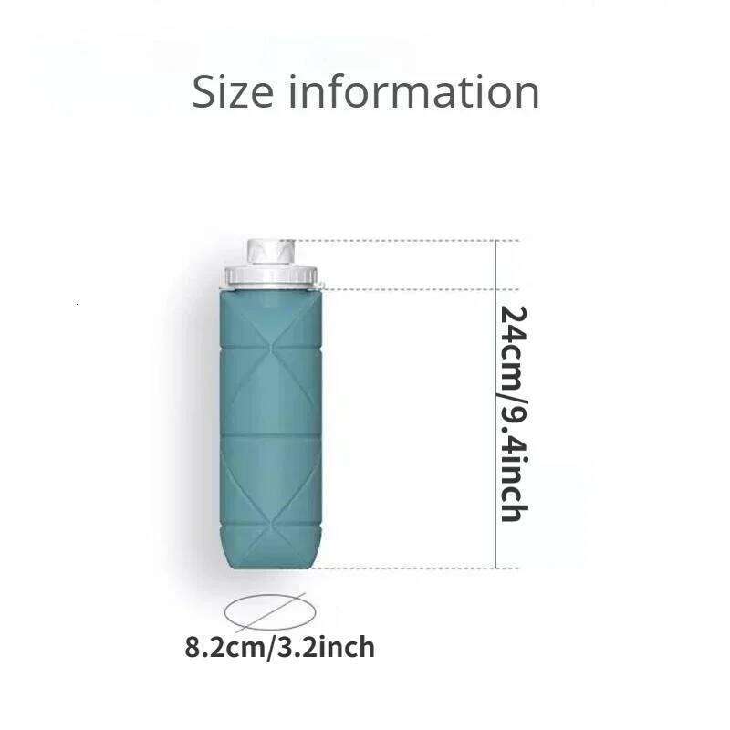 1Pc 600ml Foldable Space-saving Reusable Silicone Sport Water Bottle Bag Bicycle Camping Portable Waterbottles Z260313