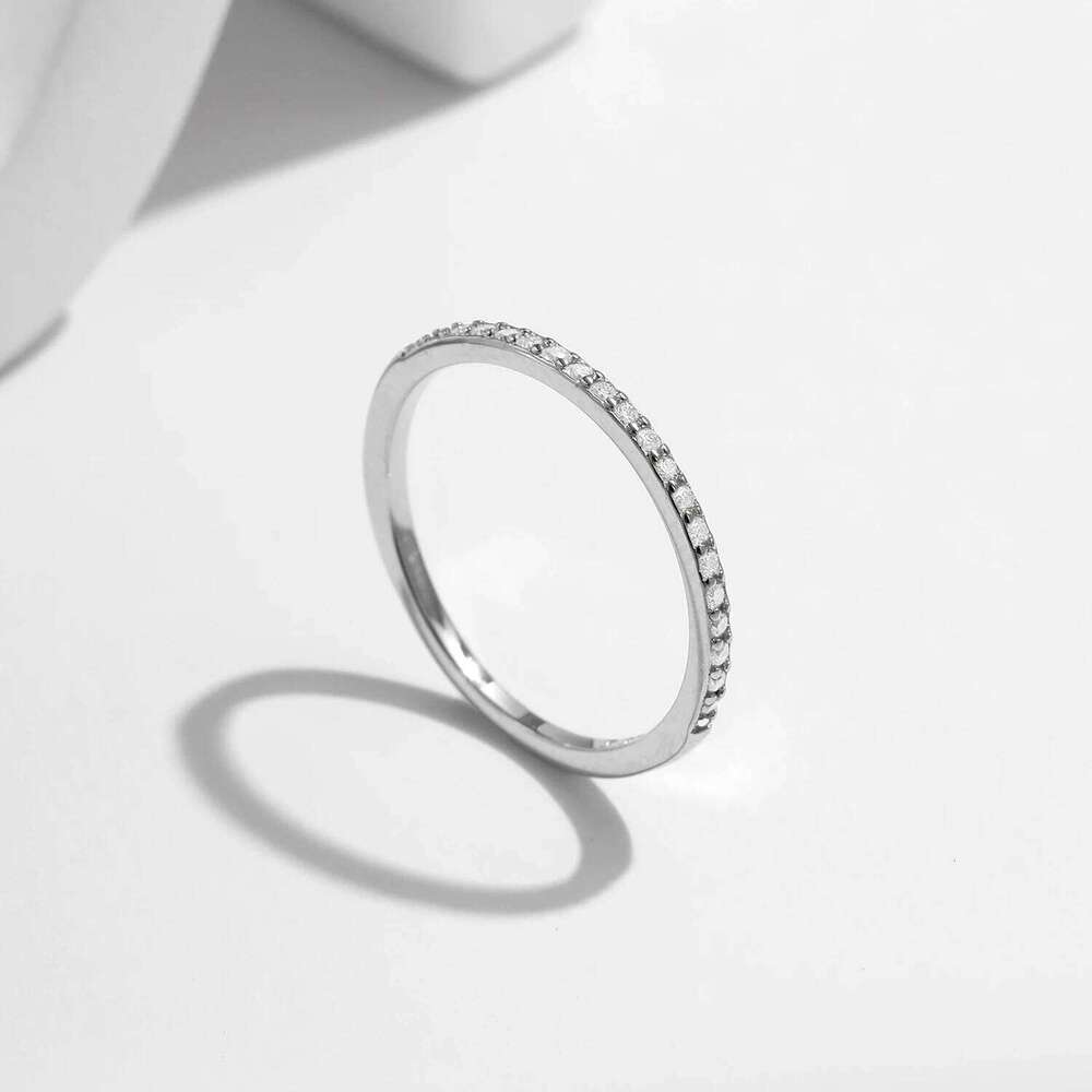 MODIAN Eternity Moissanite Ring 925 Sterling Silver Sparkling Simple Thin Wedding Band Rings For Women Fine Jewelry H260312