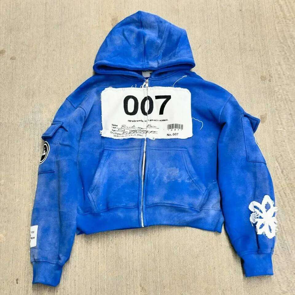 Y2K Zip Up Harajuku Hip Hop New Fashion Patch Embroidery Oversized Men Women Loose Casual Hoodie Jacket Streetwear 26Y0313