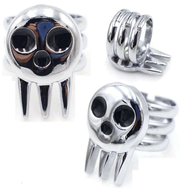 Anime Death The Kid Cosplay Rings Unisex Opening Adjustable Skull Ring Prop Jewelry Accessories H260312
