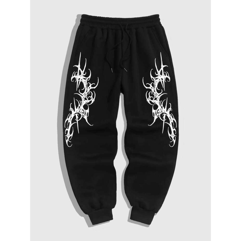 2025 Men's Gothic Print Casual Jogging Multifunctional Couple Fashion Hip Hop Comfortable Sport Pants Z260315