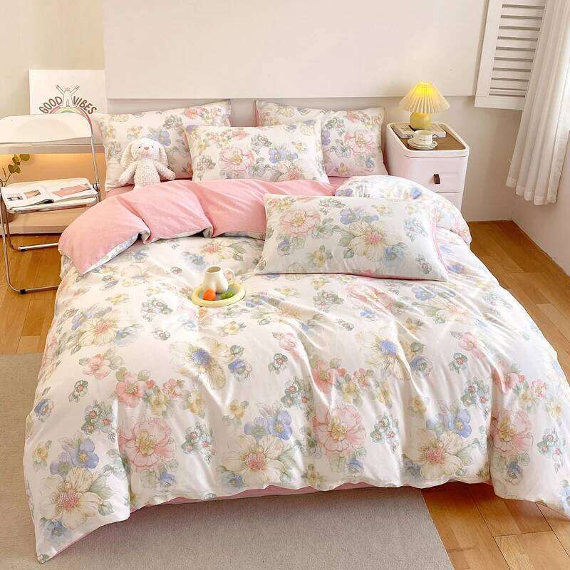 100% Cotton Floral 3-Piece 1 Duvet Cover + 2 Pillowcases - Wrinkle-Free, Hotel Quality Bedding Set H260312 - view 7