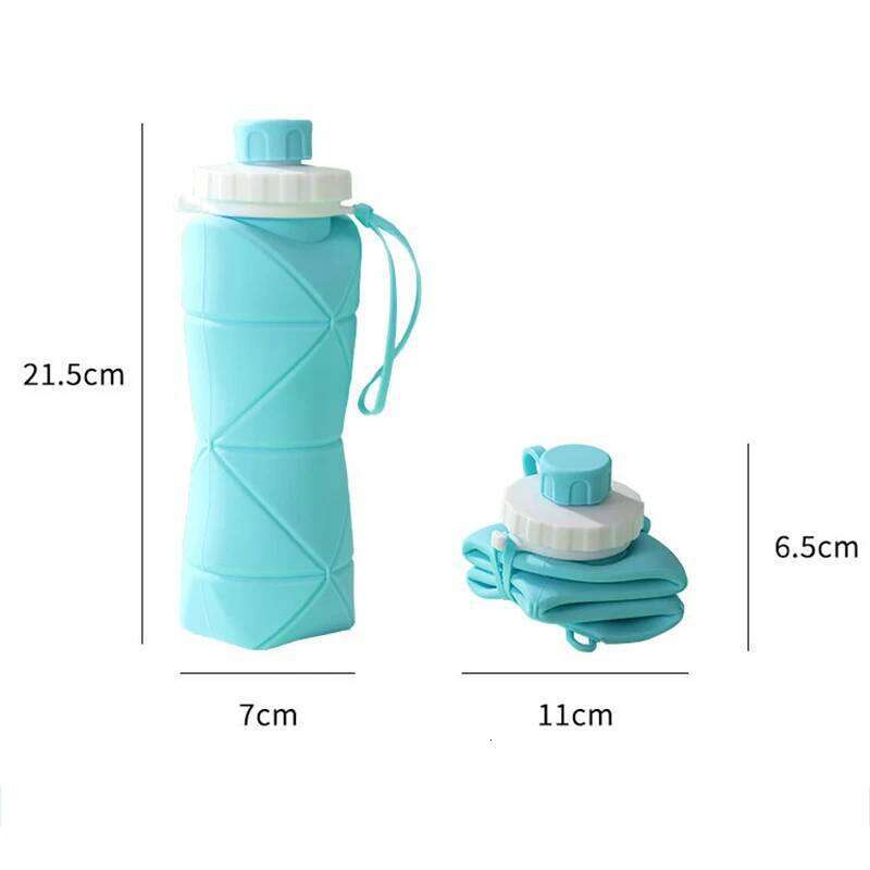 600ml Silicone Folding Water Portable Reusable Cups Outdoor Travel Gym Sports Food-grade Drinking Bottle Camping Trekking Z260313