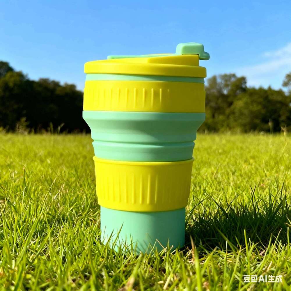 Portable High-Temperature Resistant BPA Free Leak-Proof Silicone Folding Travel Mug Push Button Lid for Outdoor Camping Hiking Z260314