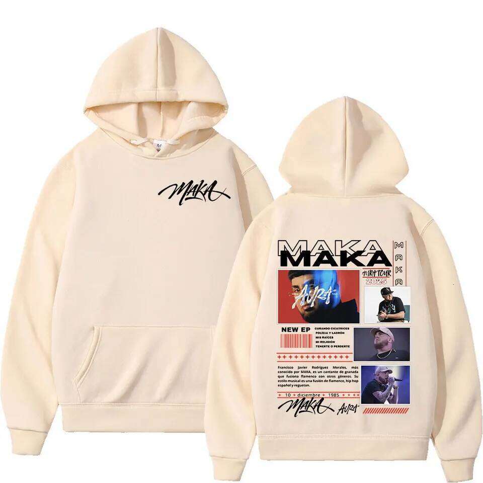 Rapper Maka Aura 2025 Tour Merch Hoodies Men's Women Fashion Hip Hop Hooded Sweatshirts Fans Gift Oversized Pullovers Streetwear Z260314