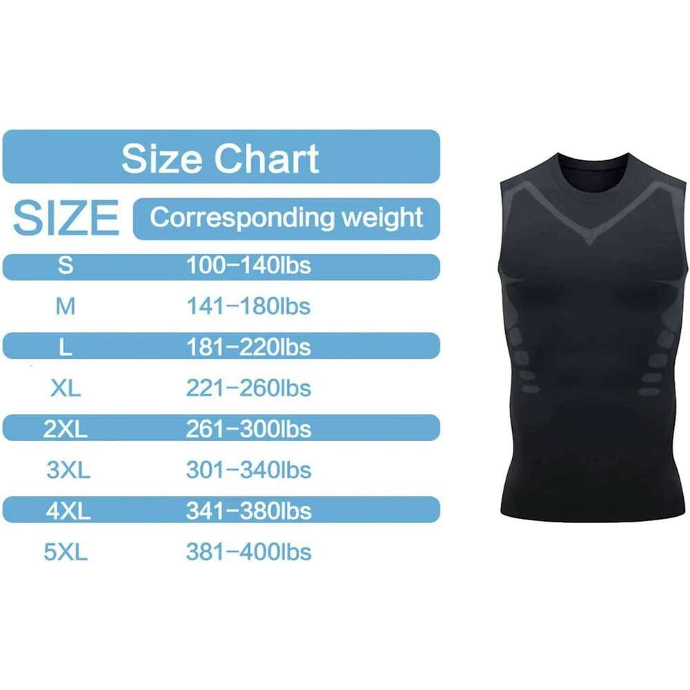 Ionic Shaping For Men Ice-Silk Slimming Vest Body Shaper Compression Tank Top Tummy Control Sleeveles Fitness Shirts 26Y0313