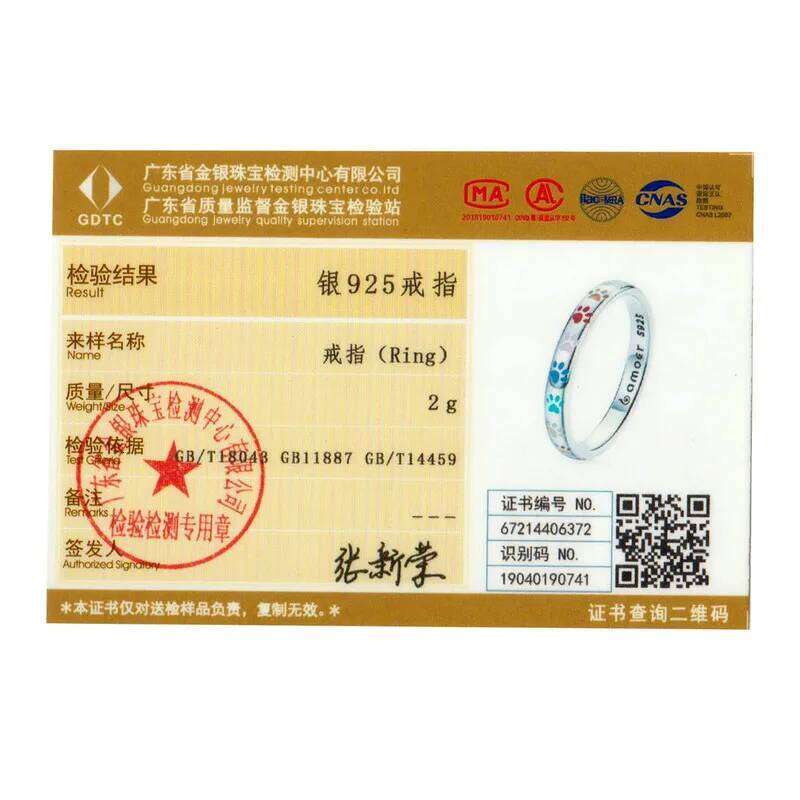 WOSTU 925 Sterling Silver Rainbow Cute Cat Dog Paw Rings Women Cool Black Gold Pet Animal Ring Girl Party Birthday Jewelry Gift H260312