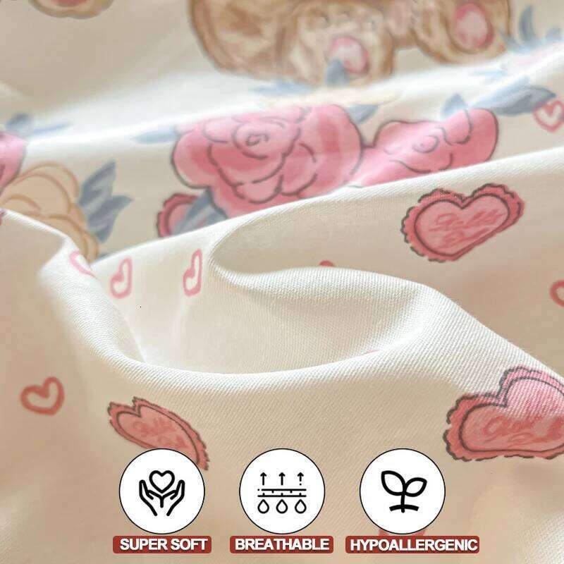 Extra Soft 100% Cotton - Bedding Set 1 Duvet Cover 2 Pillowcases ,Wrinkle Resistant, Easy Care,Multi-Size H260312 - view 6