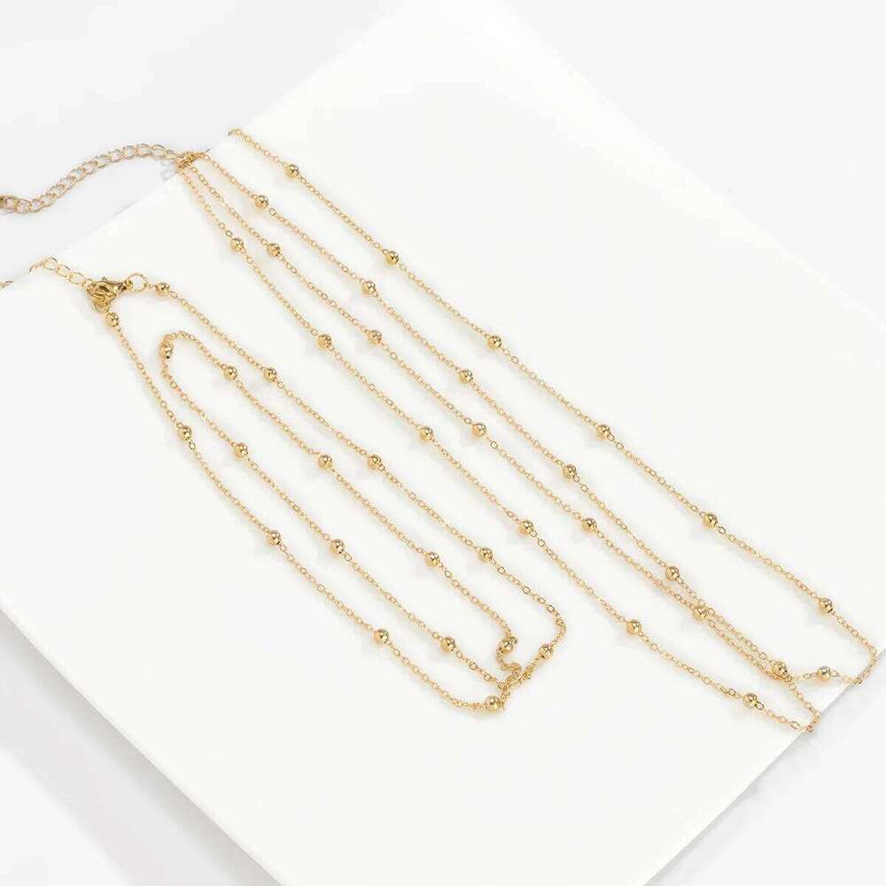 Stainless steel exaggerated beaded long jewelry for women 2024 hip hop clavicle chain charm necklace H260312
