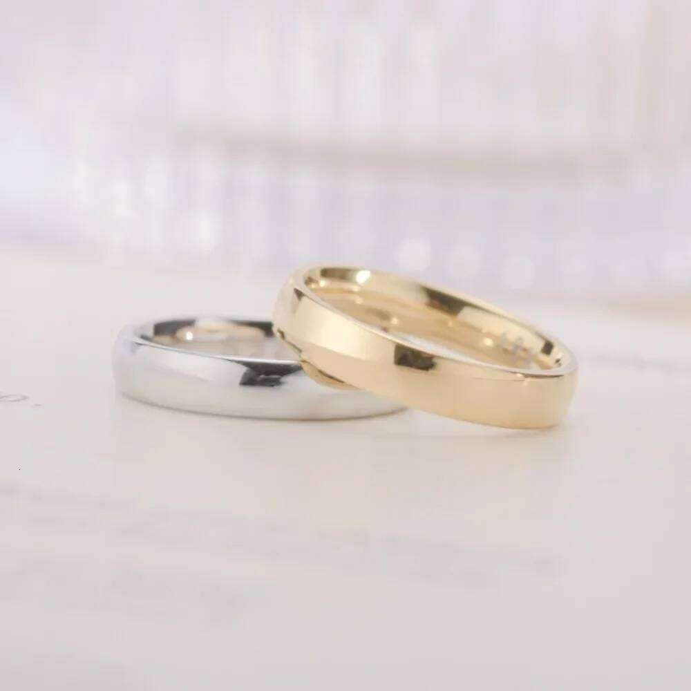 Classic Simple Gold and Silver Color Stainless Steel Couple Rings for Women Men Fashion Wedding Finger Jewelry r Gift H260312