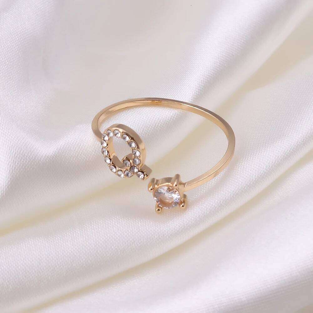 A-Z Letter Adjustable Opening Rings For Women Couple Alphabet Name Initials Ring Men Wedding Finger Jewelry anillos mujer H260312