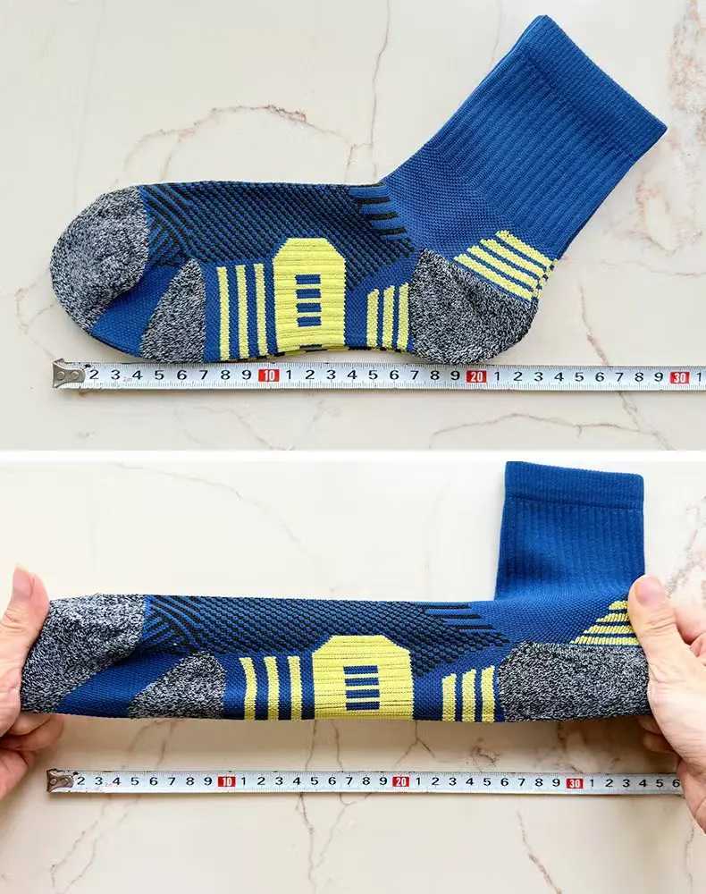 Men Sports Socks Shock-absorbing Cushion Terry Towel Basketball Cycling Running Hiking Tennis Socks for Women 1/3/6 Pairs D260313