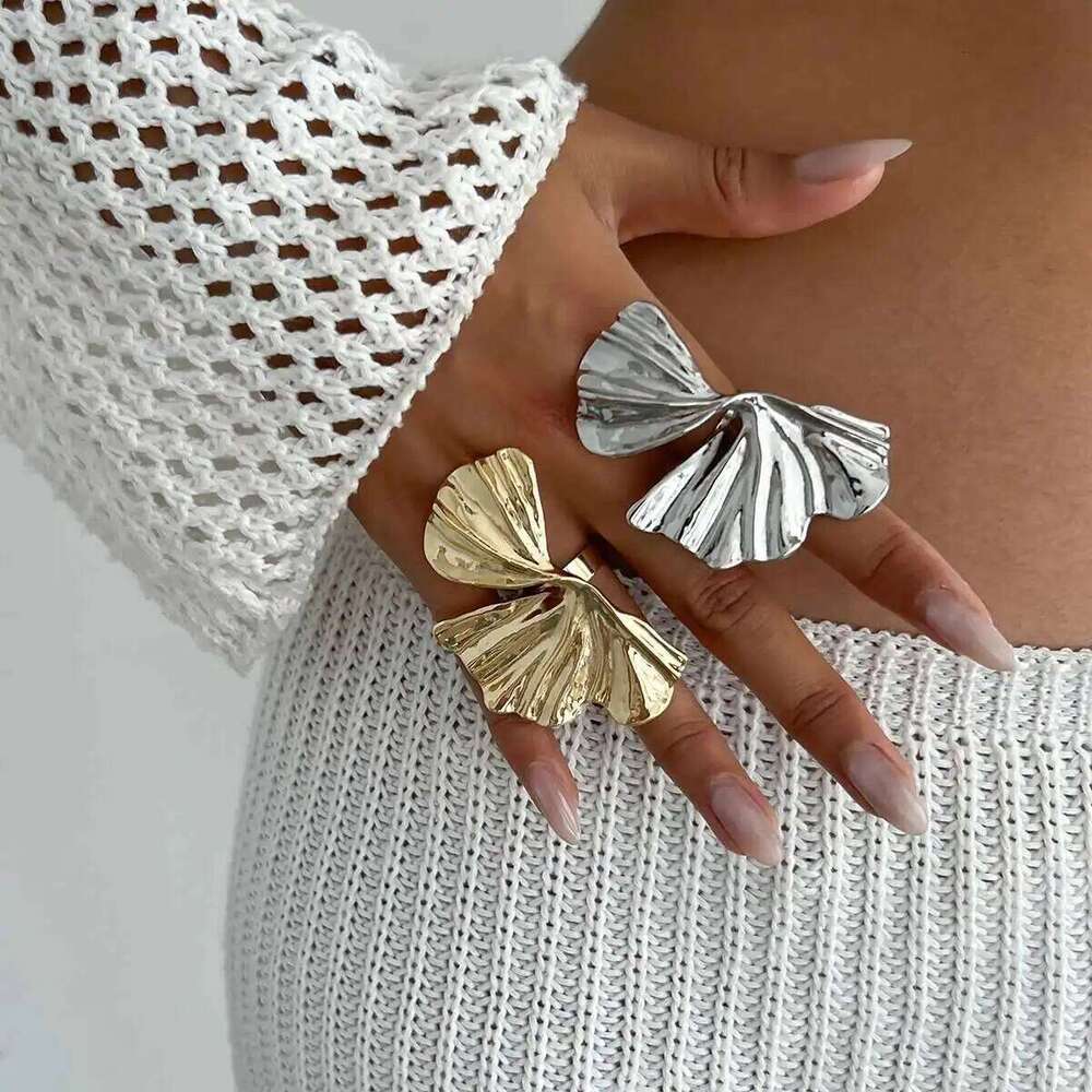 Ingemark Creative Irregular Sector Shape Adjustable Ring for Women Trendy Gold Color Alloy Finger Rings Birthday Wedding Jewelry H260312