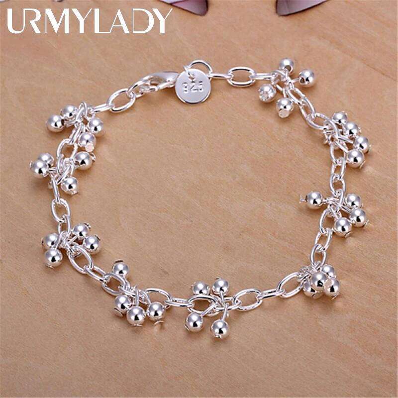 URMYLADY Beautiful 925 silver bracelets nice for wedding women chain Bracelet Charm beads fashion gorgeous jewelry wholesale Z260313