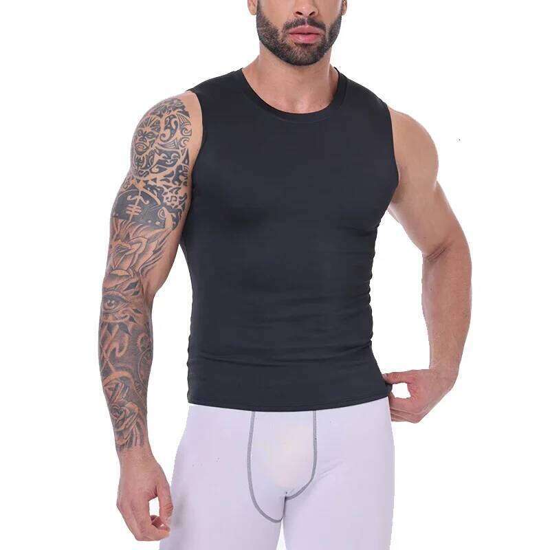 Men Compression Tank Top Slim Sleeveless Vest Breathable Quick Dry for Fitness Gym Sweat Cycling Active Tops 26Y0313