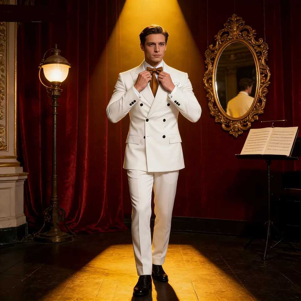 Solid Man Double-breasted 2 Piece Suit with Peak Lapel for Men Wedding Business Casual Graduation Outfit Set M260313